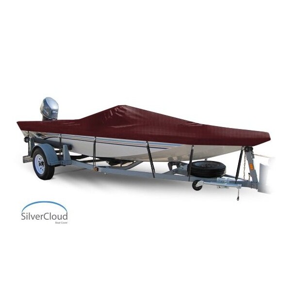 Eevelle Boat Cover JON BOAT Open, Outboard Fits 19ft 6in L up to 84in W Burgundy SCOJB1984B-BRG - main